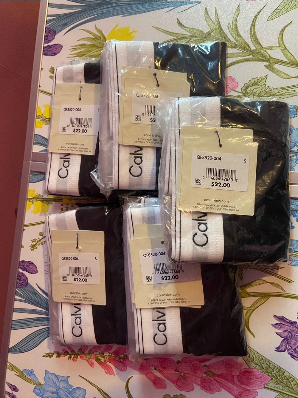 NWT Calvin Klein Black Briefs with White Logo Waistband (5-Pack) - Picture 2 of 5